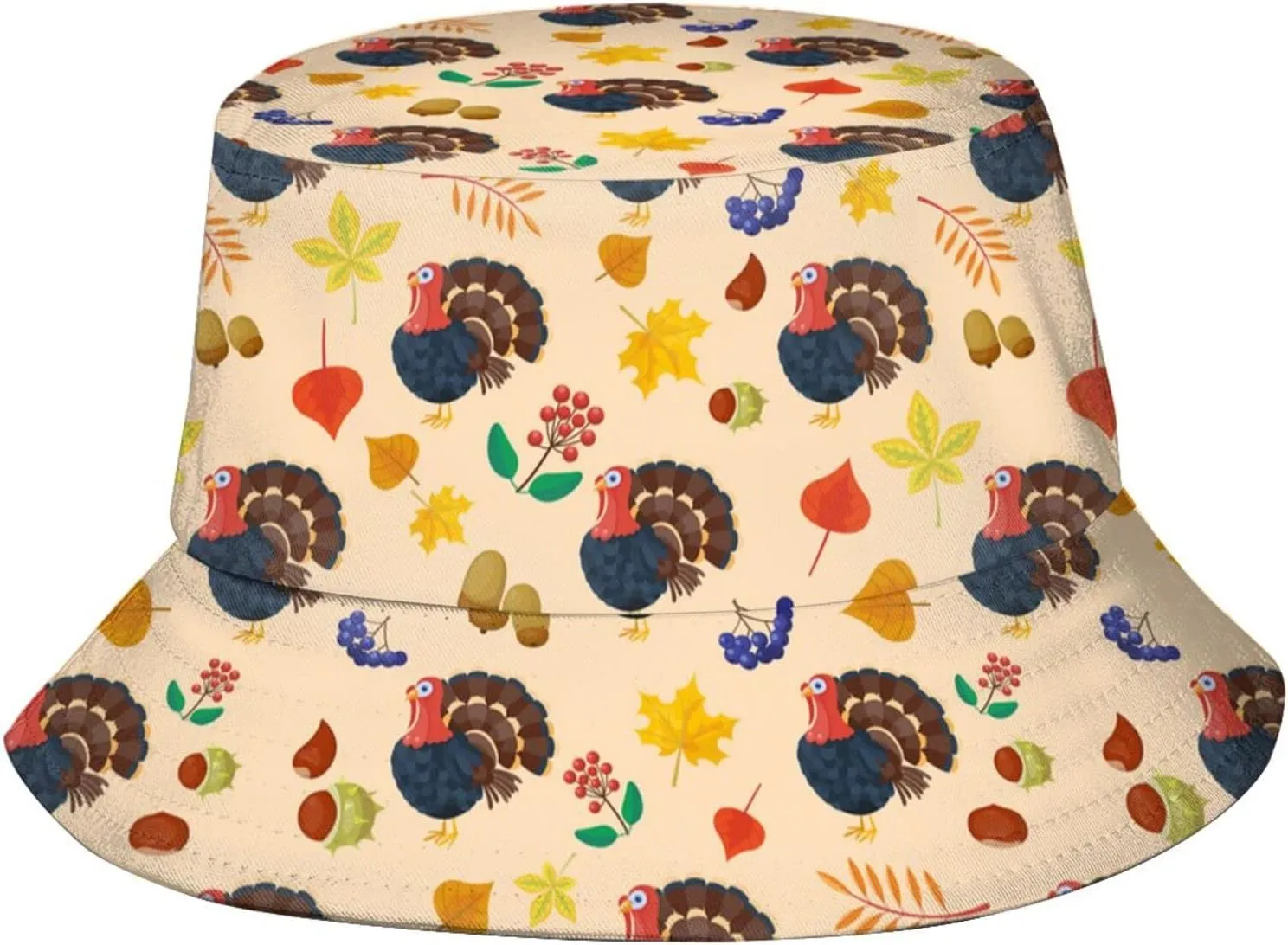 Thanksgiving Turkey Bucket Hat for Men Women Teens Packable Funny Turkey Sun Hats Fisherman Hat Cap