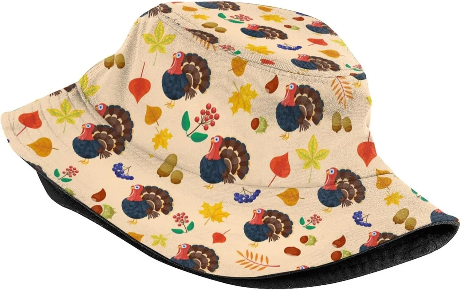 Thanksgiving Turkey Bucket Hat for Men Women Teens Packable Funny Turkey Sun Hats Fisherman Hat Cap