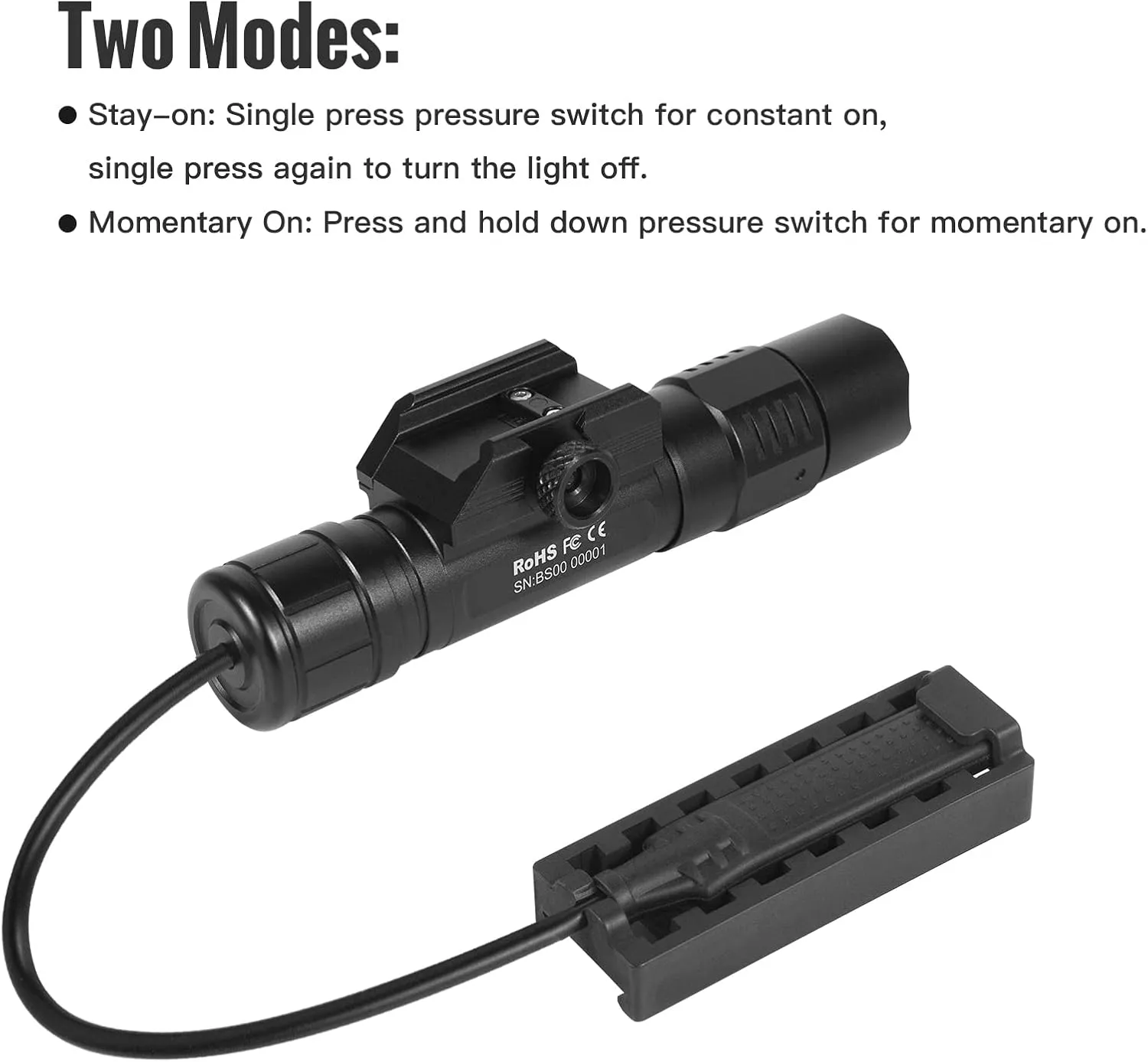 ThruNite Ratel Rechargeable Flashlight, Bright Flashlight High 1635 Lumen for 1913 Rail, Long 316 Meters Throw, Cool White