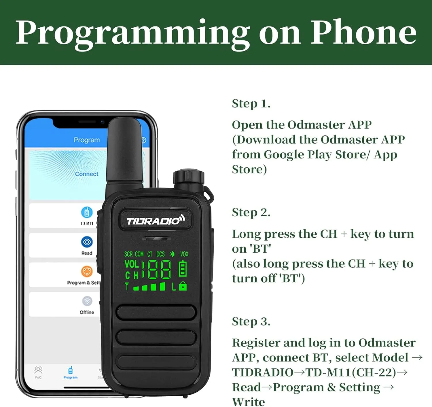 TIDRADIO TD-M11 Waterproof Walkie Talkies for Adults,LED Display,Wireless Programming,NOAA,VOX,Frequency Copy, Long Range Two Way Radios with 6 Way Gang Charger, for School Church Business (6 Pack)