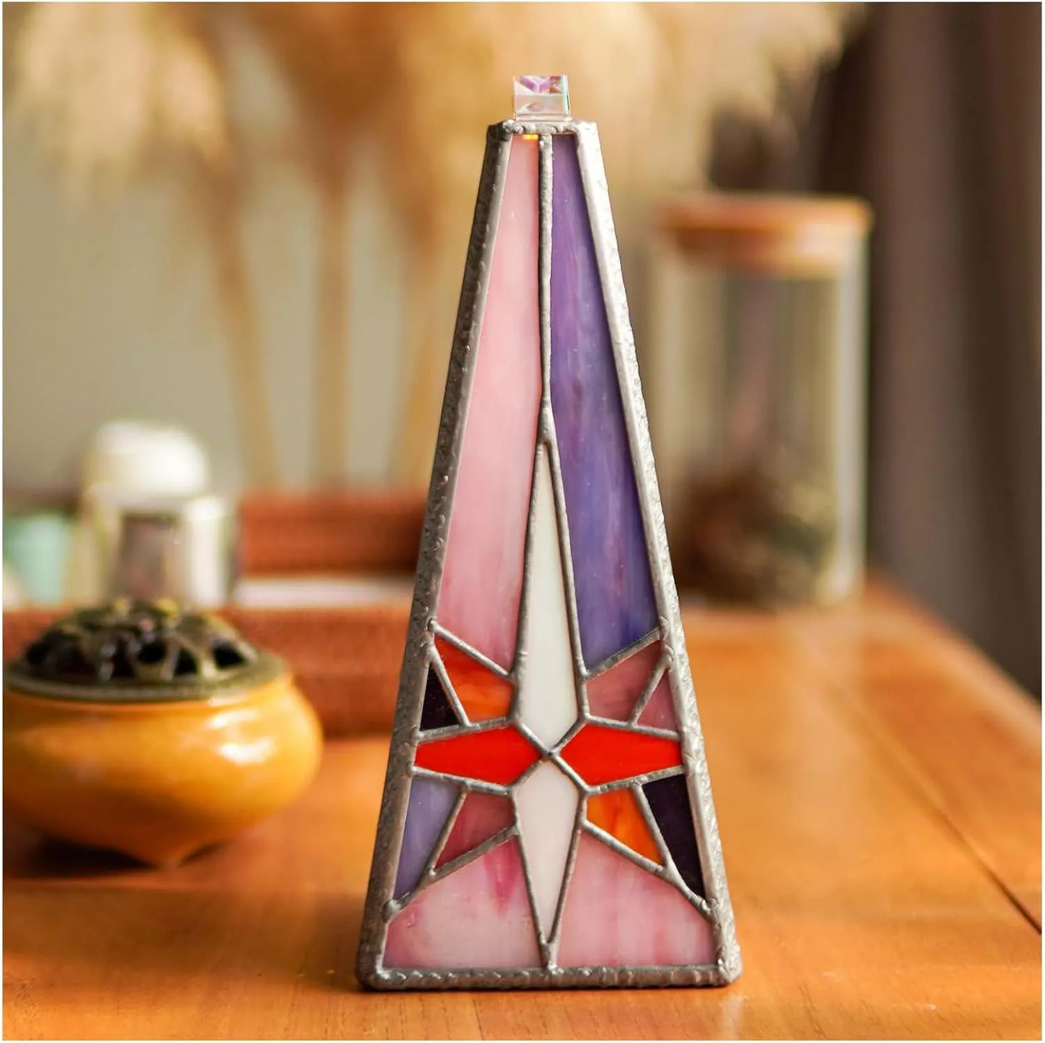 Tiffany Stained Glass Star of Bethlehem Kaleidoscope for Adults,8.7" Twilight Kaleidoskop,Handmade Collidescope,Vintage Gift Box Wedding Anniversary Birthday Gift for Girlfriend Boyfriend Man Woman
