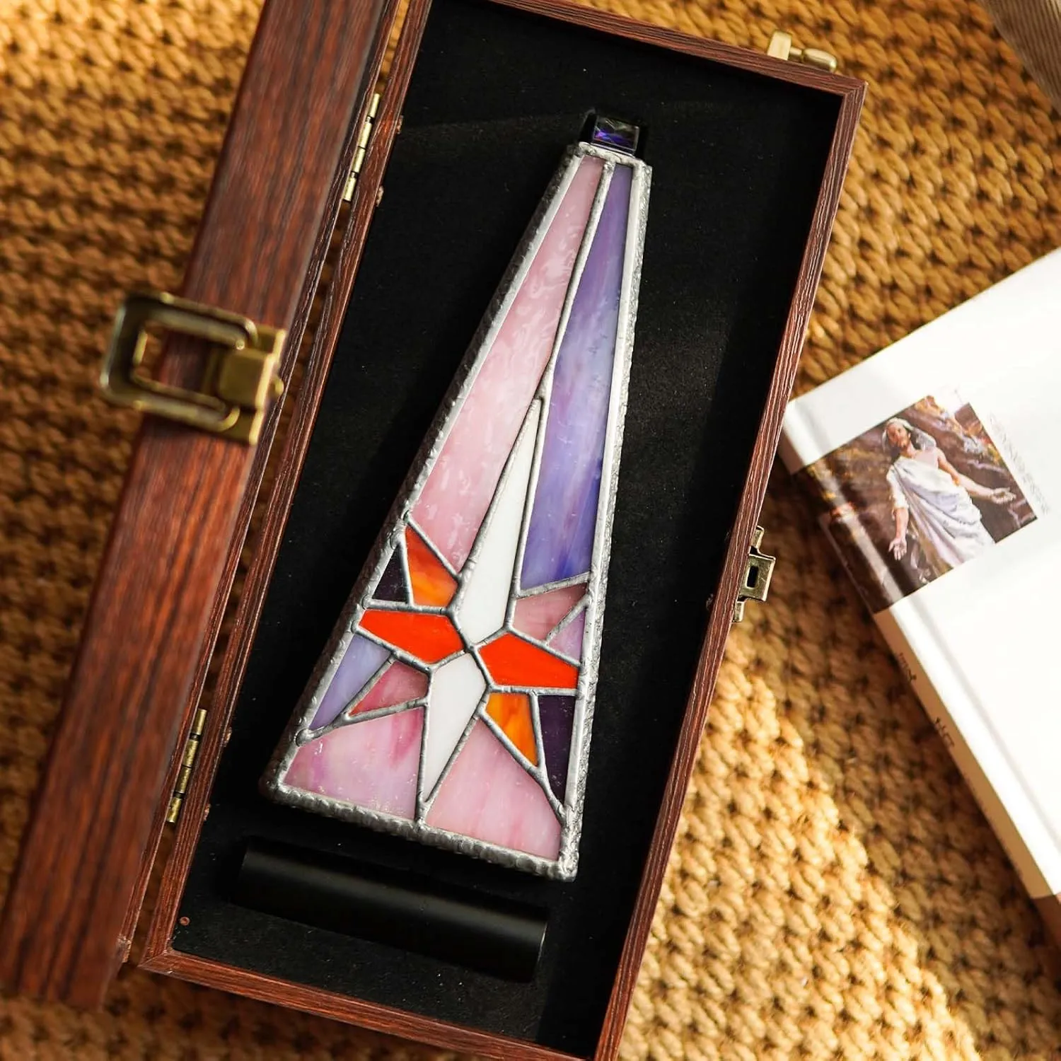 Tiffany Stained Glass Star of Bethlehem Kaleidoscope for Adults,8.7" Twilight Kaleidoskop,Handmade Collidescope,Vintage Gift Box Wedding Anniversary Birthday Gift for Girlfriend Boyfriend Man Woman