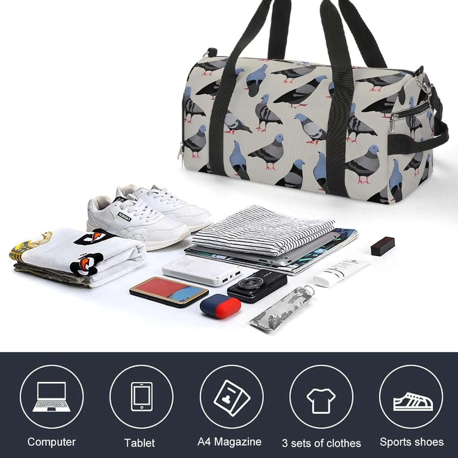 TigerPrint Portable Large Capacity Fully Printed Fitness Bag Unisex