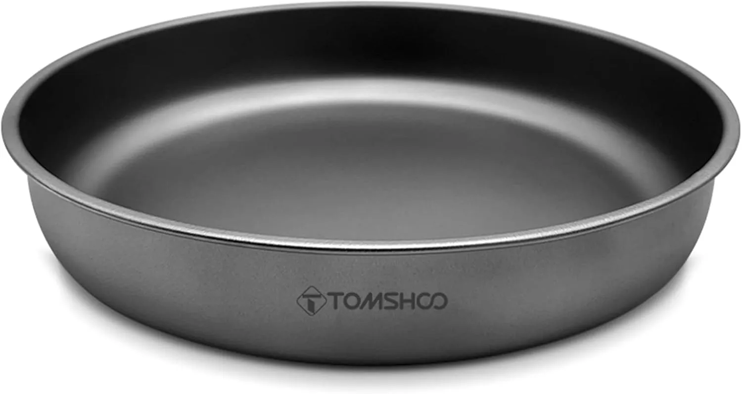 Titanium pan, 1000ML/1500ML Lightweight Titanium Frying Pan Dinner Fruit Plate Pan Food Container for Outdoor Camping Hiking Backpacking Picnic BBQ