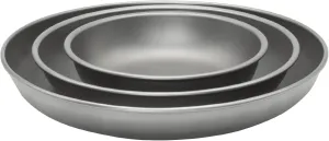 TiTo Titanium Plate Dish Outdoor Camping Tableware Ultralight Round Fruit Titanium Alloy Dinner Dishes Pan for BBQ Hiking Picnic (3pcs)