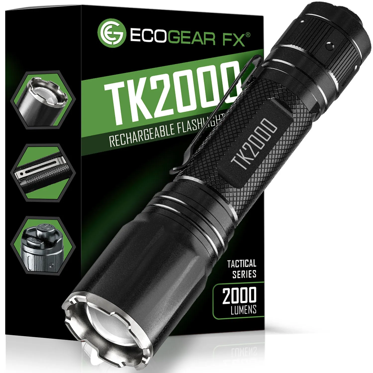 TK2000 – USB Rechargeable LED Tactical Flashlight
