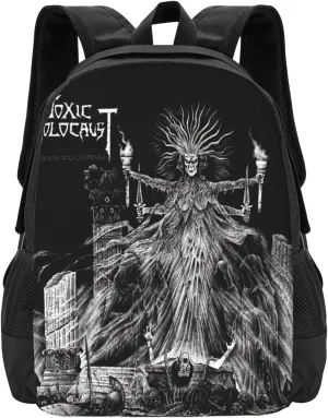 Toxic Musics Holocaust Backpack Large Capacity Leisure Travel Backpack Book Bag Outgoing Daypack 12.5x5.5x16.5 inch