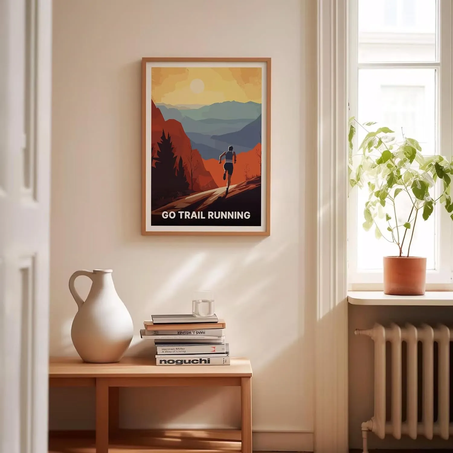 Trail Running Outdoor Adventure Poster, Marathon Triathlon Wall Art, Wild Swimming and Mountaineering Decor