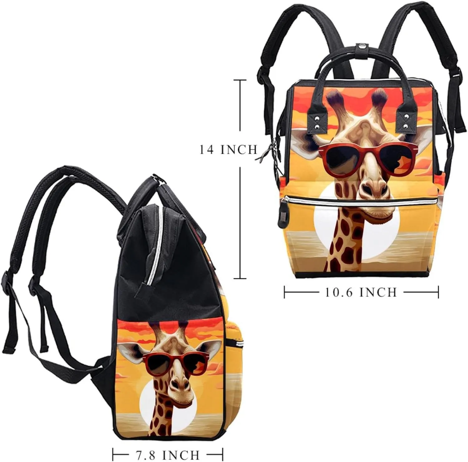 Travel Backpacks for Women,Mens Backpack,Desert Giraffe Glasses,Backpack