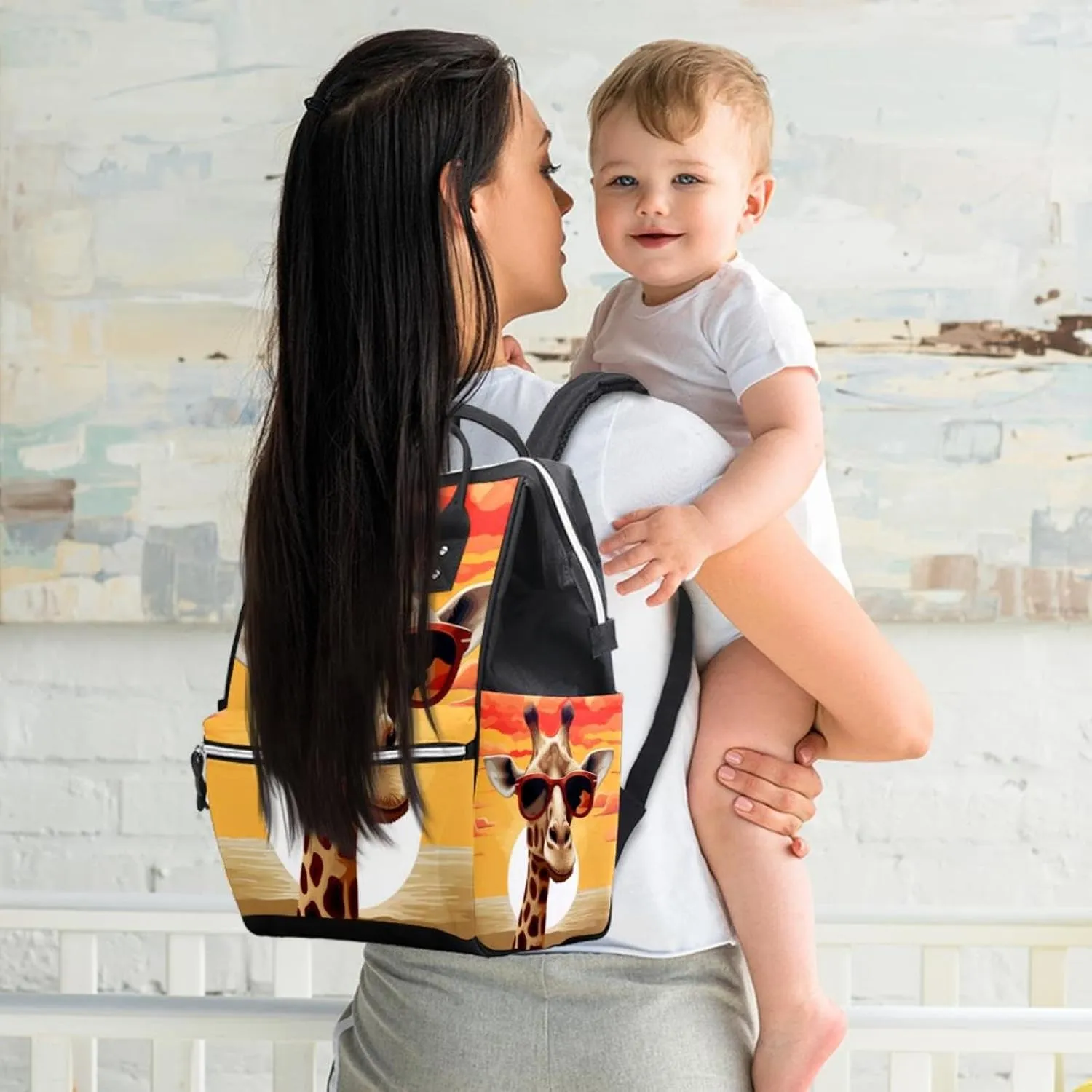 Travel Backpacks for Women,Mens Backpack,Desert Giraffe Glasses,Backpack