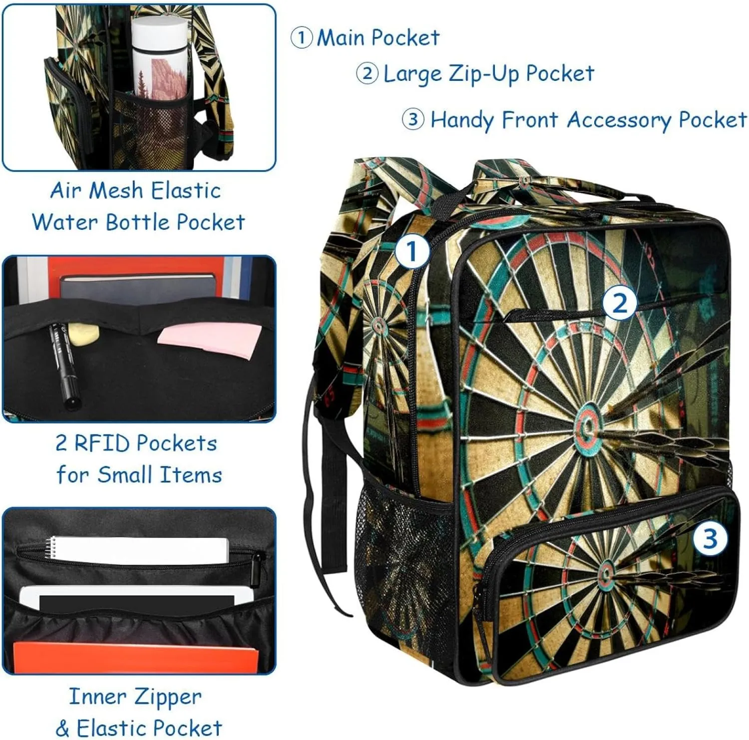 Travel Backpack,Work Backpack,Back Pack,Board Game Darts,Backpack