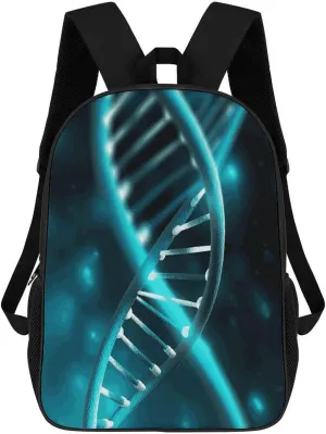 Travel Laptop Backpack Slim Durable Lightweight Back Pack Cute Science Gene Strand Small Backpack For Women Men