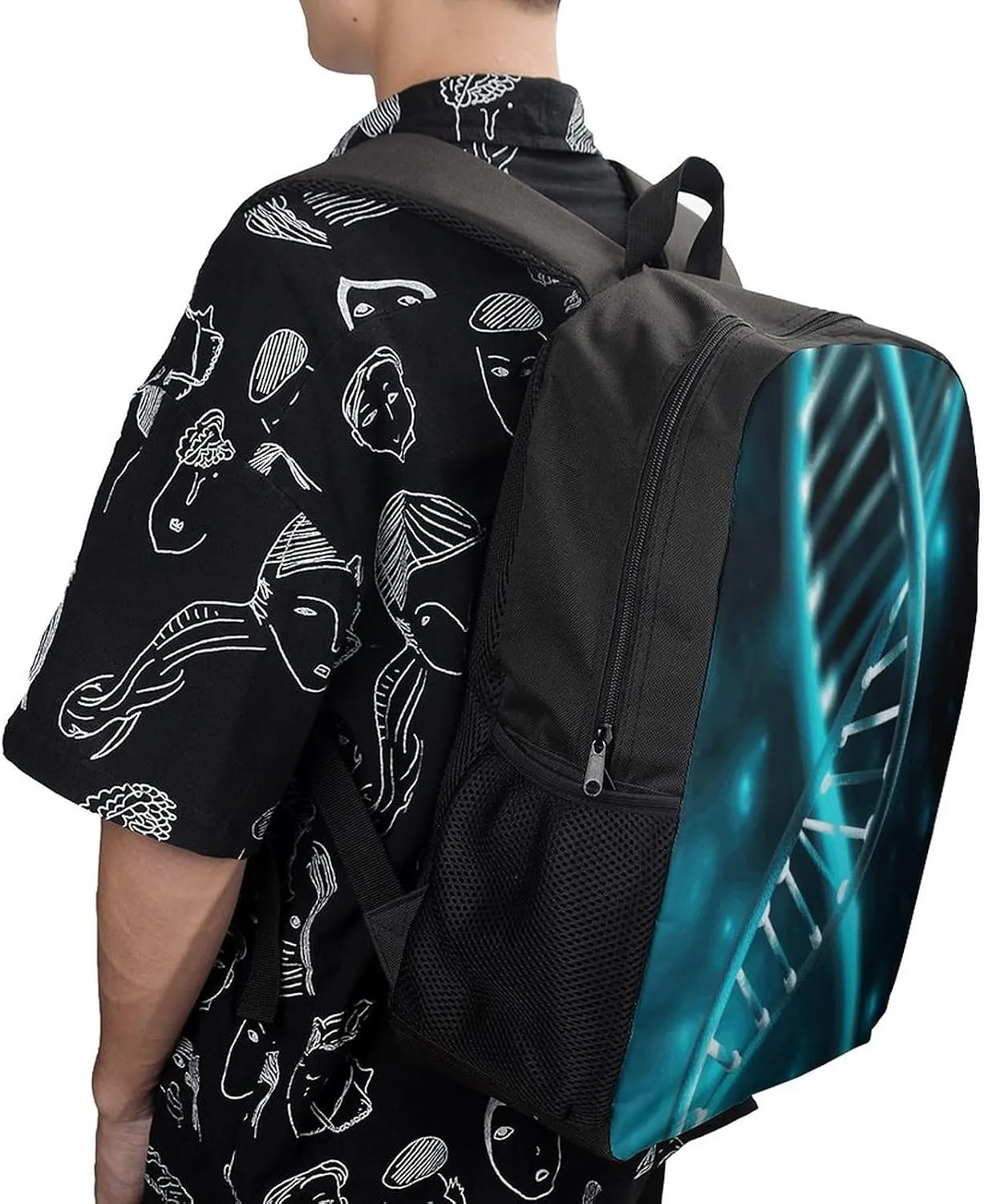 Travel Laptop Backpack Slim Durable Lightweight Back Pack Cute Science Gene Strand Small Backpack For Women Men