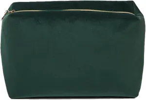Travel Makeup Bag for Women, Portable Cosmetic Bag with Zipper, Large Capacity Makeup Pouch for Skincare Products, Travel Accessories (Dark Green)