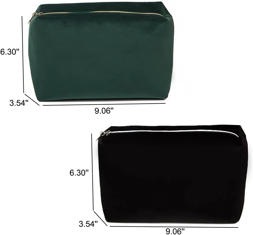 Travel Makeup Bag for Women, Portable Cosmetic Bag with Zipper, Large Capacity Makeup Pouch for Skincare Products, Travel Accessories (Dark Green)