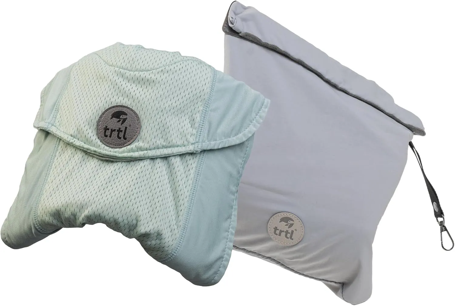 trtl Travel Pillow Cool for Neck Support - Cooling Travel Pillows for Airplanes - with Breathable Fabric - Lightweight and Easy to Carry - Sea Foam Green