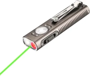 TrustFire Mini X3 Rechargeable EDC Flashlight with White Light, Flood Light, Red Light, Green Beam, 1050 Lumens Portable Flat Flashlights, Fourfold Light Sources Pocket Lights IPX6 (Dark Grey)