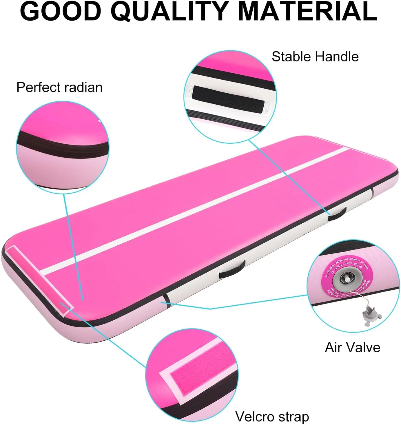 Tumble Track, Inflatable Tumbling Mat,Tumble Track Mats for Gymnastics, and Tumble Track with 8 Inches Thickness for Home, Training, Cheerleading, Yoga, Water with Pump