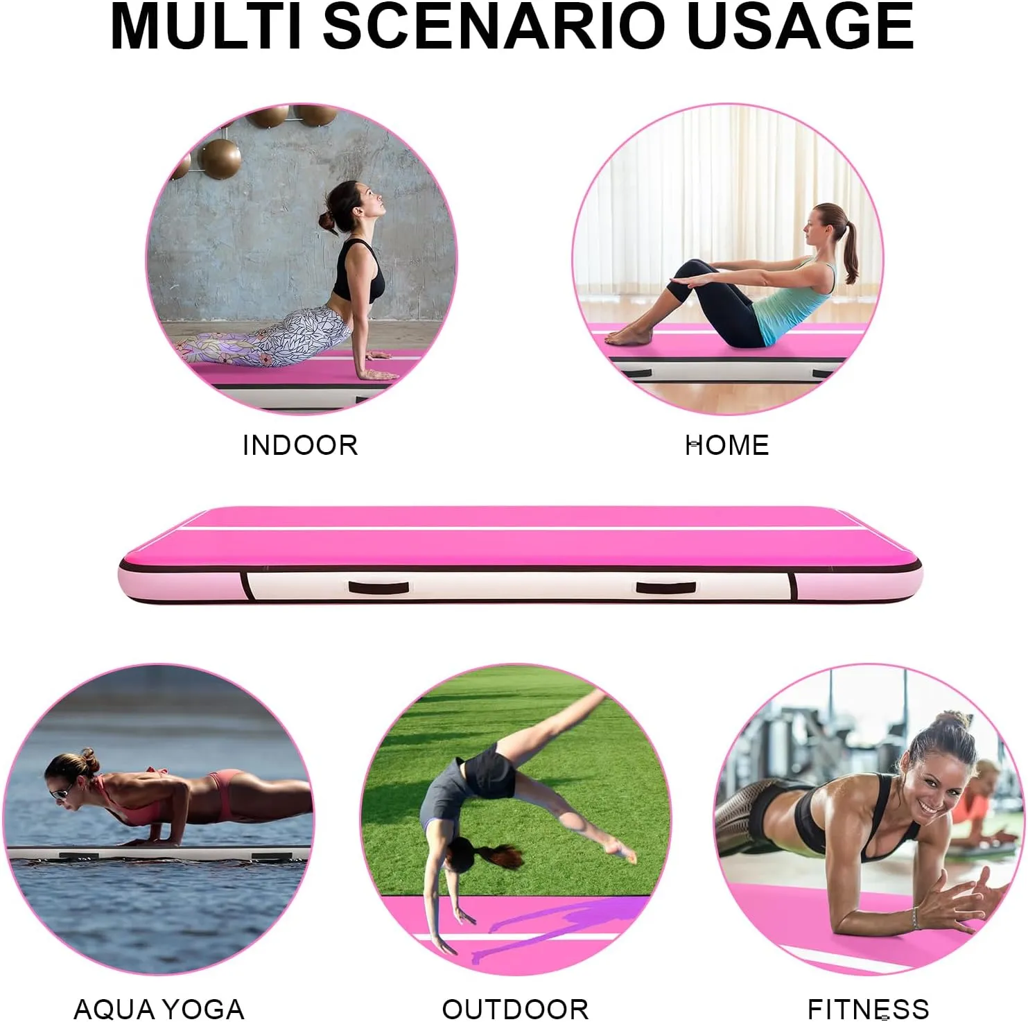 Tumble Track, Inflatable Tumbling Mat,Tumble Track Mats for Gymnastics, and Tumble Track with 8 Inches Thickness for Home, Training, Cheerleading, Yoga, Water with Pump