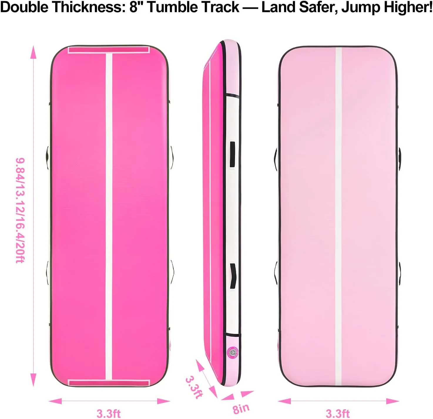 Tumble Track, Inflatable Tumbling Mat,Tumble Track Mats for Gymnastics, and Tumble Track with 8 Inches Thickness for Home, Training, Cheerleading, Yoga, Water with Pump