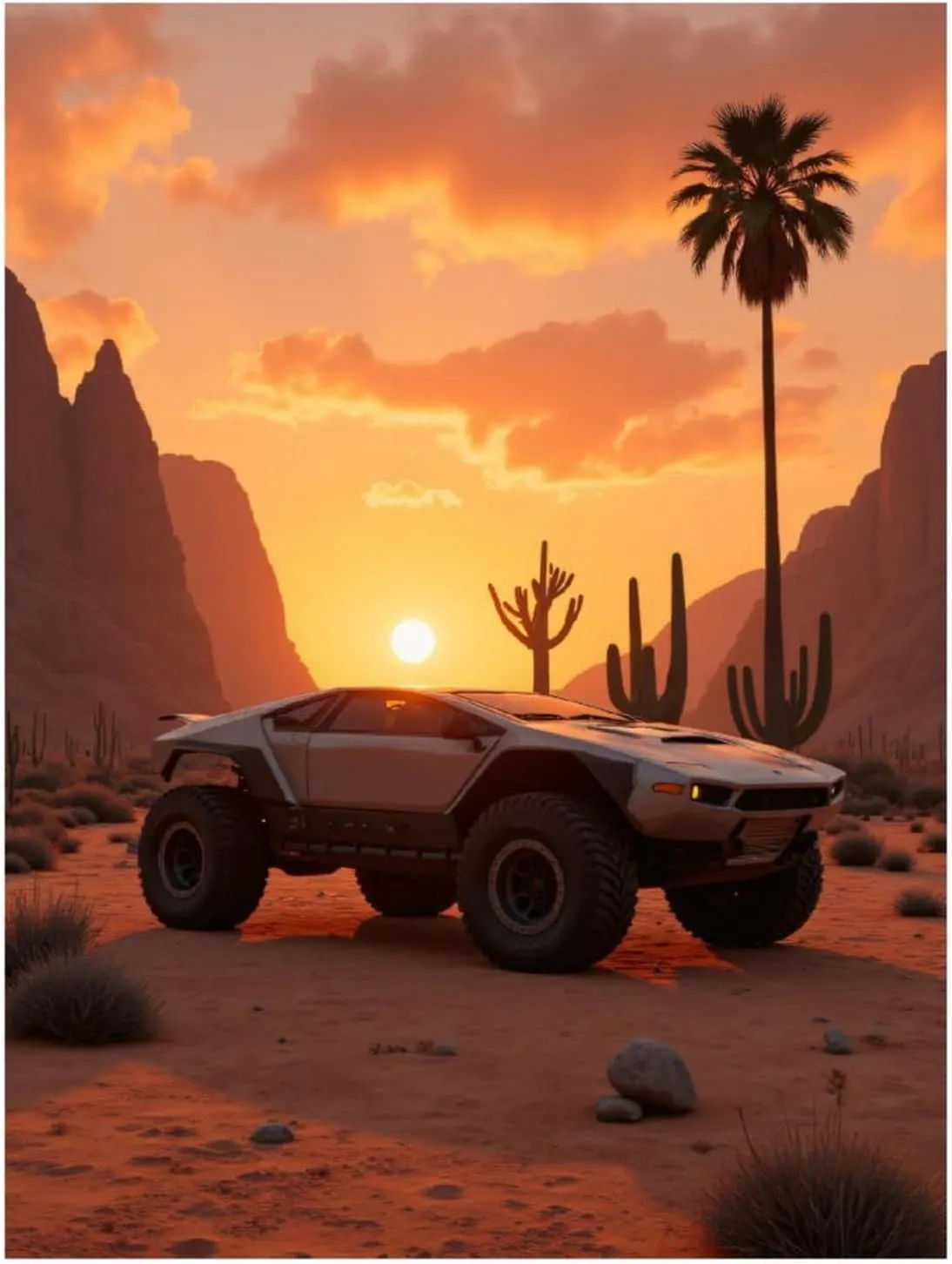 TZTTZT Offroad Desert Sunset Adventure Diamond Art Kits for Adults, 5d DIY Full Drill Diamond Painting Kits for Adults Beginners, 12x16 in Diamond Painting Kit for Wall Home Decor(No Frame)