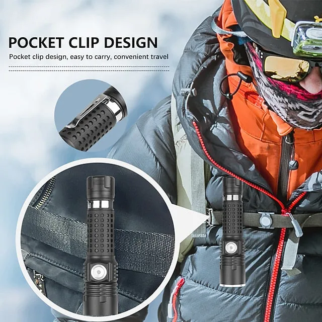 Ultra Bright Flashlight with XHP50 Glare Torch Zoomable Portable Long-range Camping Light Waterproof Suitable for Adventure