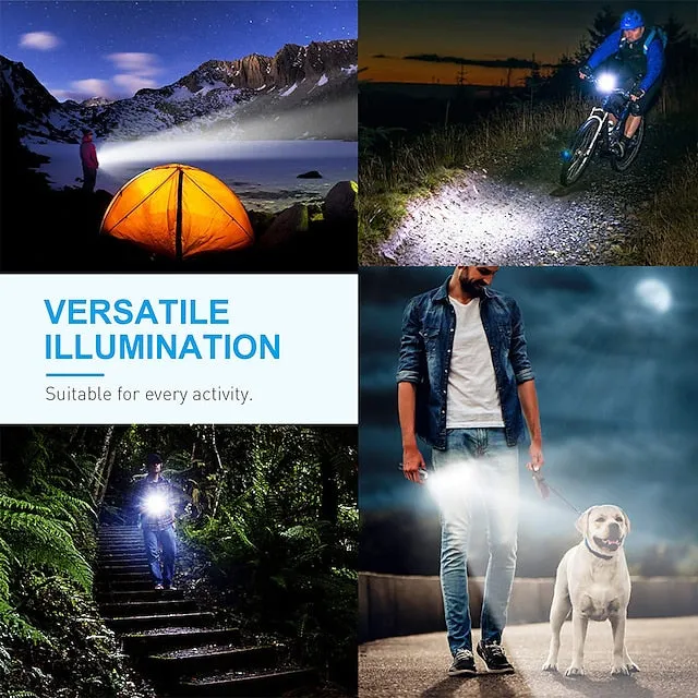 Ultra Bright Flashlight with XHP50 Glare Torch Zoomable Portable Long-range Camping Light Waterproof Suitable for Adventure