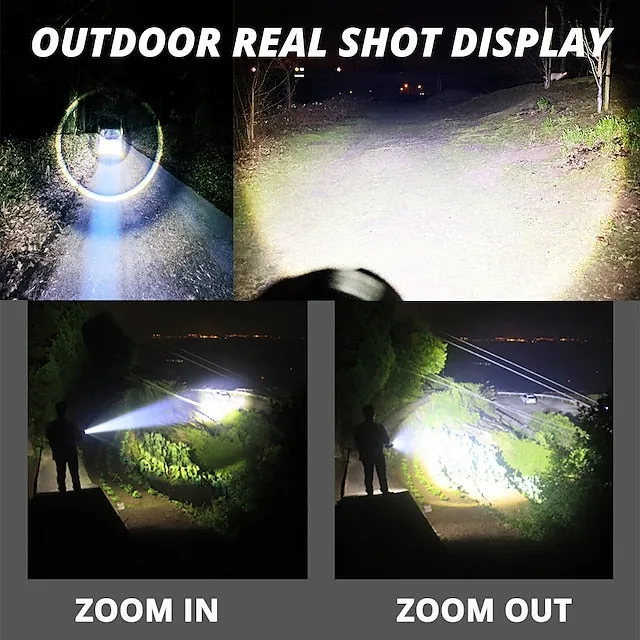 Ultra Bright Flashlight with XHP50 Glare Torch Zoomable Portable Long-range Camping Light Waterproof Suitable for Adventure