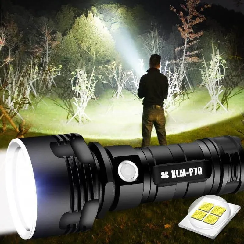 Ultra Bright Rechargeable LED Flashlight - Powerful Portable Light