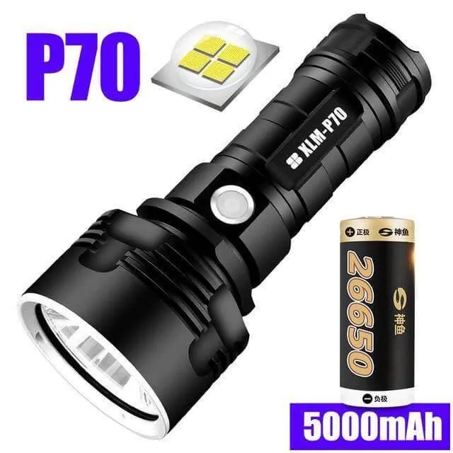 Ultra Bright Rechargeable LED Flashlight - Powerful Portable Light
