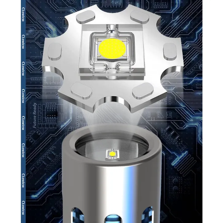 Updated High-grade Stainless Steel 100000Lumens White Laser Tactical Flashlight With 2Pcs 21700 Tesla Li-ion Battery 40 Hours High Endurance 20 Years of Use
