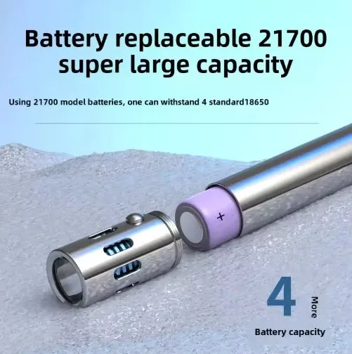 Updated High-grade Stainless Steel 100000Lumens White Laser Tactical Flashlight With 2Pcs 21700 Tesla Li-ion Battery 40 Hours High Endurance 20 Years of Use