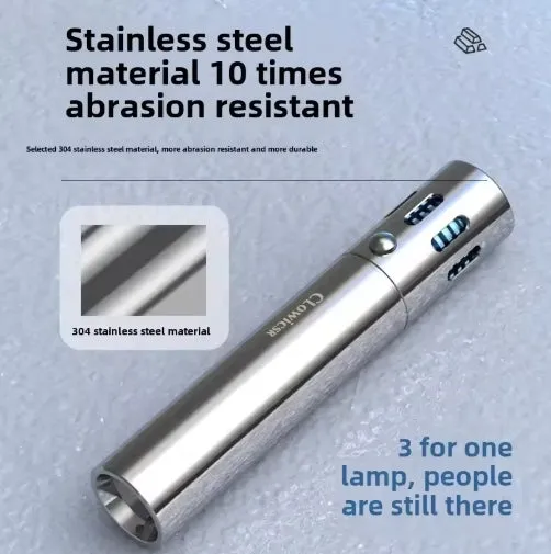 Updated High-grade Stainless Steel 100000Lumens White Laser Tactical Flashlight With 2Pcs 21700 Tesla Li-ion Battery 40 Hours High Endurance 20 Years of Use