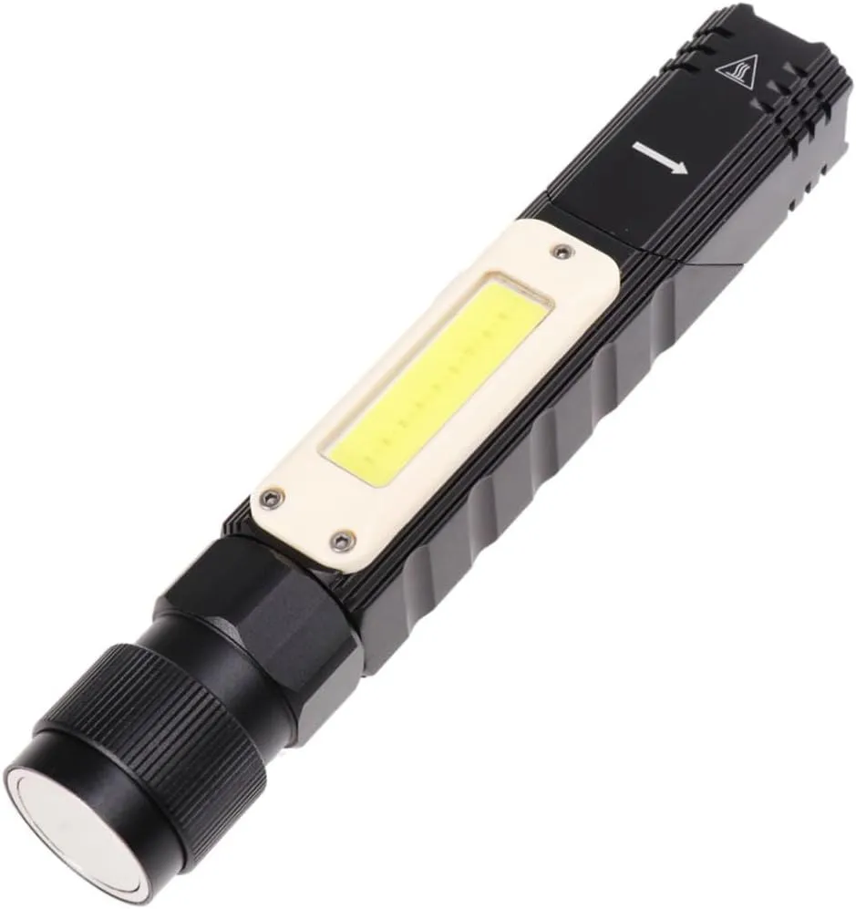 USB Rechargeable Flashlight with Rotary Clip Cob Handheld Hidden Charging Versatile Headlight for Work and Outdoor Use