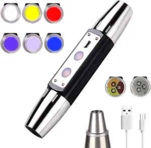 USB Rechargeable Six LEDs Expert Jade Appraisal Flashlight, Jewelry Flashlight ，red Light，Jewelry Appraisal Gemstones Diamond.