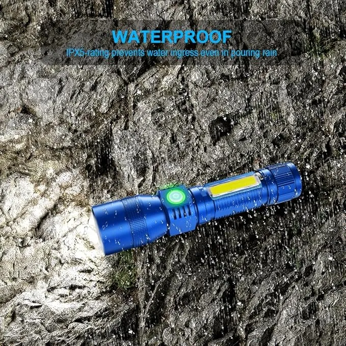 UV Flashlight Black Light, 2-Pack USB Rechargeable Blacklight Flashlight with Magnetic - 1000lm, Side Work Light, 7 Modes, Zoomable, Waterproof – LED Torch for Mechanics Pet Urine Stains Detector