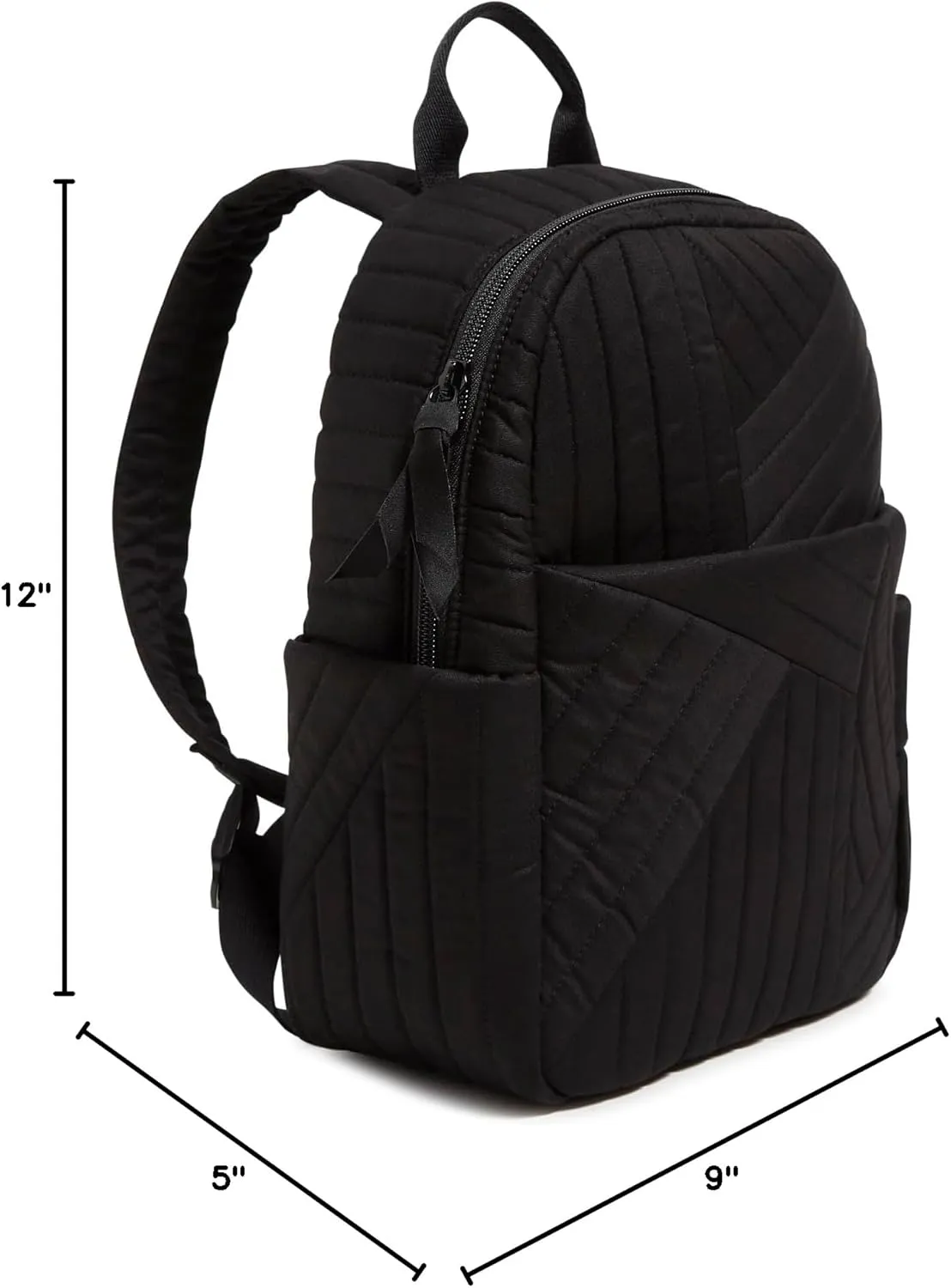 Vera Bradley Women's Cotton Small Backpack, True Black, One Size