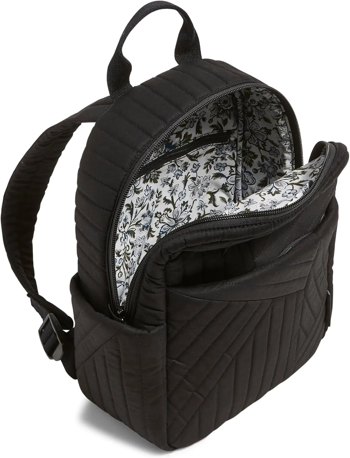 Vera Bradley Women's Cotton Small Backpack, True Black, One Size