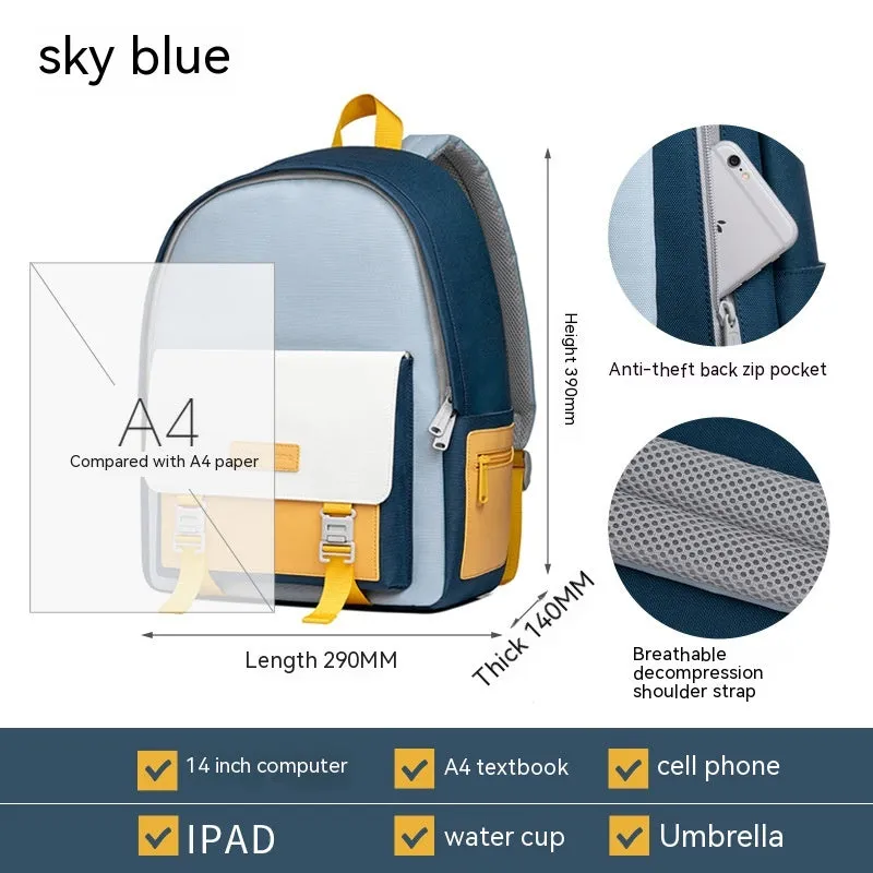 Versatile Large Capacity Solid Color Travel Backpack