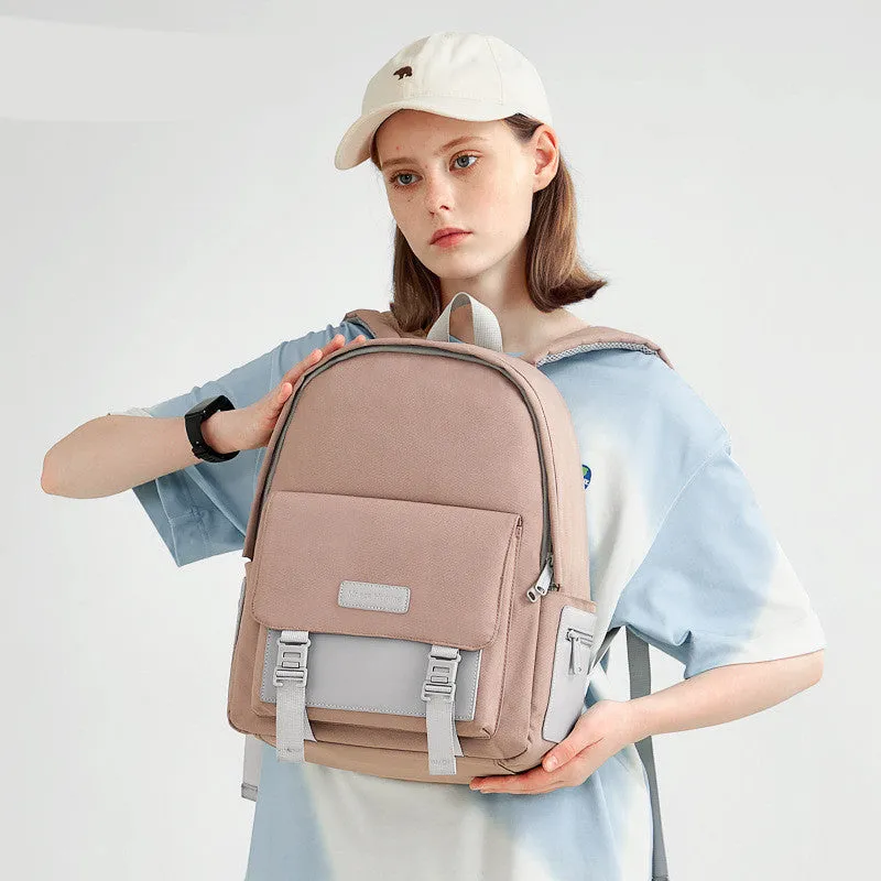 Versatile Large Capacity Solid Color Travel Backpack