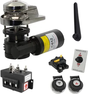 Vertical or Horizontal Windlass Anchor Systems - 600W-900W, 12V DC, 992-1452 lbs Pulling Power, 316 Stainless Steel Housing, Chain 1/4 Inch HT G4 and Rope 1/2 Inch, for Boats Up to 40 FT