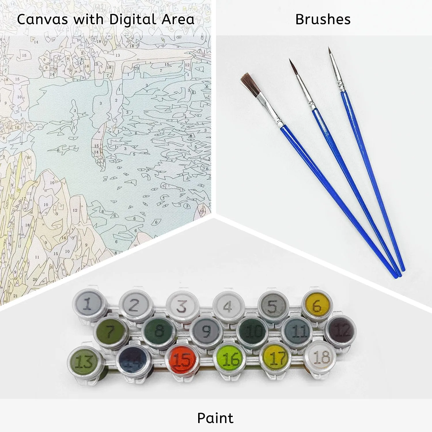 VETEB Paint by Numbers Kit for Adults Beginner Aerial View Misty Mountains Sunrise DIY Painting by Numbers on Canvas Acrylic Oil Painting for Home Decor Gifts 16"x20"