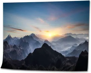 VETEB Paint by Numbers Kit for Adults Beginner Aerial View Misty Mountains Sunrise DIY Painting by Numbers on Canvas Acrylic Oil Painting for Home Decor Gifts 16"x20"