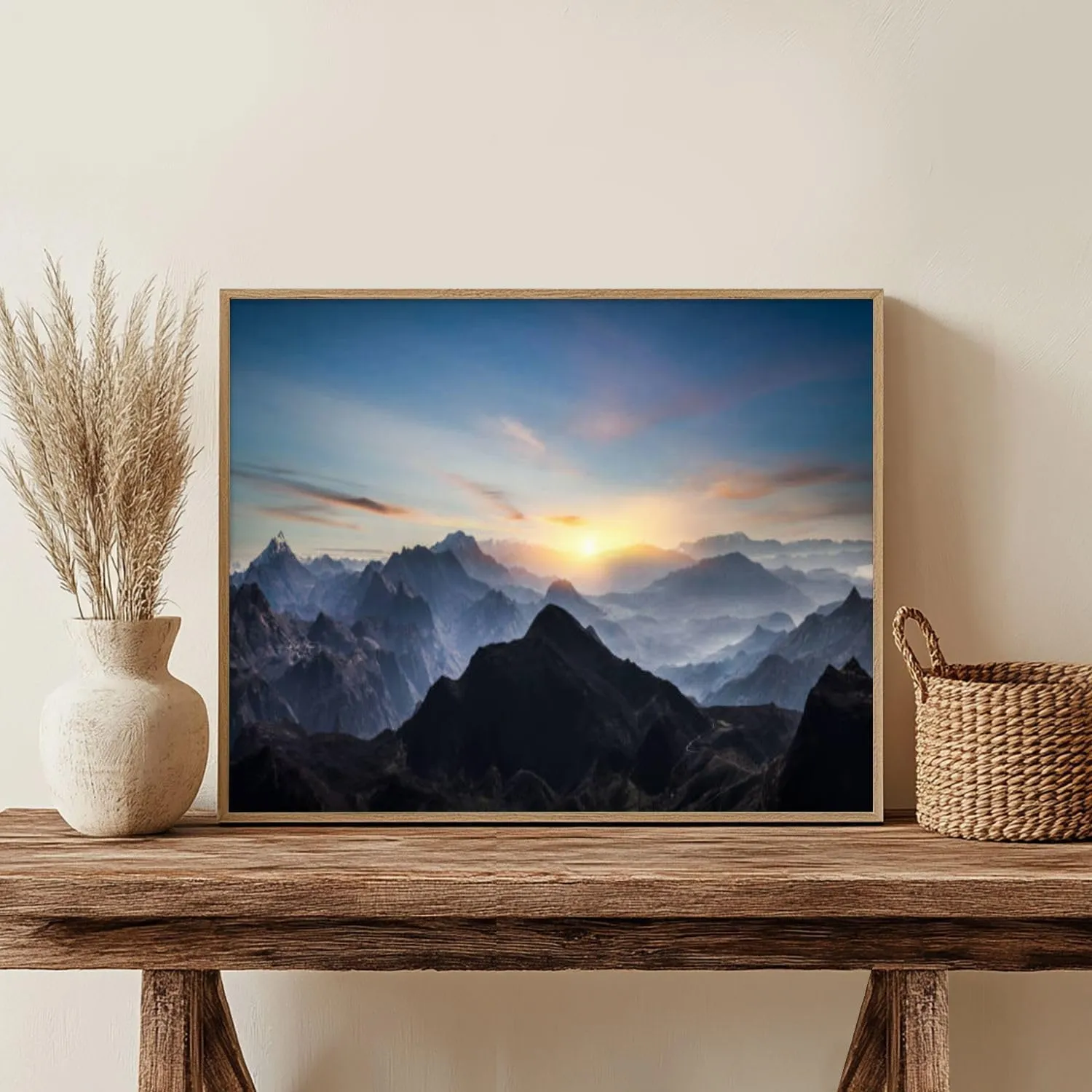 VETEB Paint by Numbers Kit for Adults Beginner Aerial View Misty Mountains Sunrise DIY Painting by Numbers on Canvas Acrylic Oil Painting for Home Decor Gifts 16"x20"