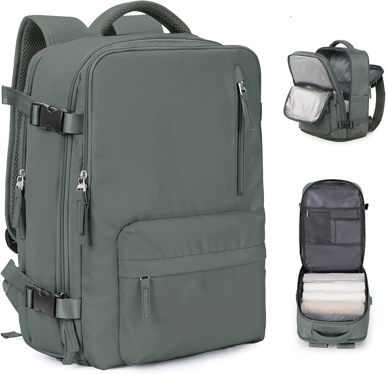 VGCUB Carry on Travel Backpack for Women Men Large Laptop Gym Work Frontier Airlines Personal Item Bag Business Airport Lightweight Backpack Flight Approved Mochilas de Viaje Green