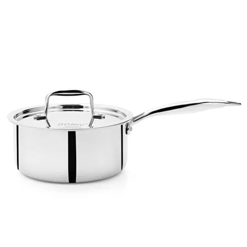 Vinod – Doniv Titanium Triply Stainless Steel Sauce Pan with Cover 14 cm, Capacity 1 Liter, Induction Friendly