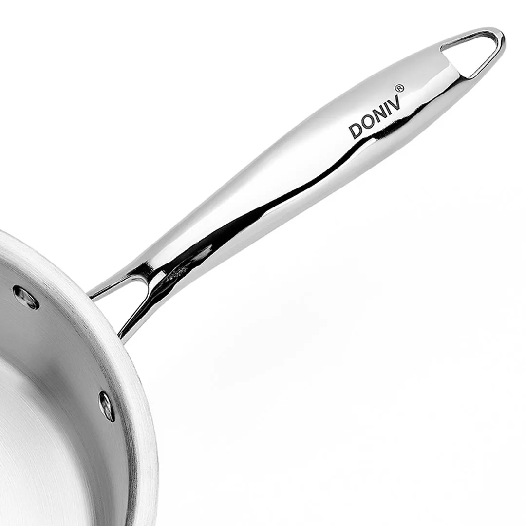 Vinod – Doniv Titanium Triply Stainless Steel Sauce Pan with Cover 14 cm, Capacity 1 Liter, Induction Friendly