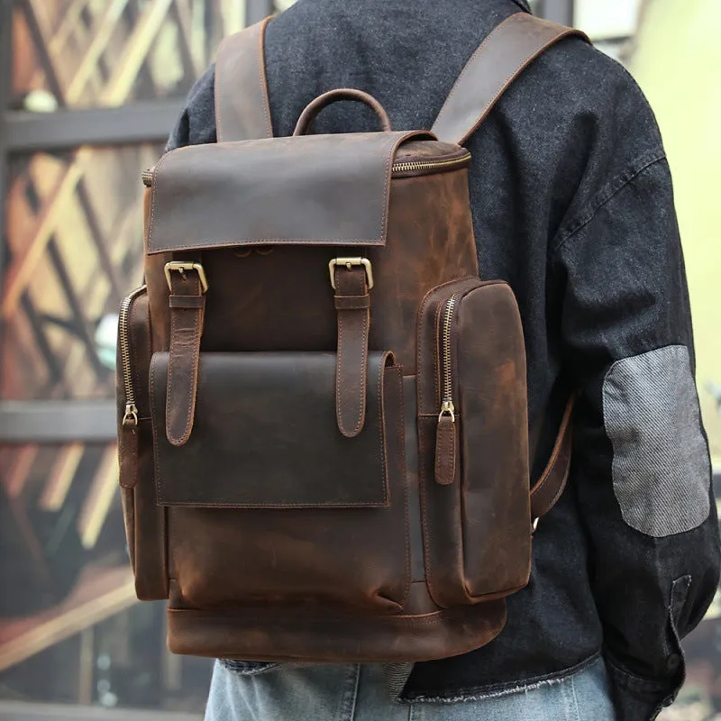 Vintage-Inspired Large Capacity Travel Backpack for Men