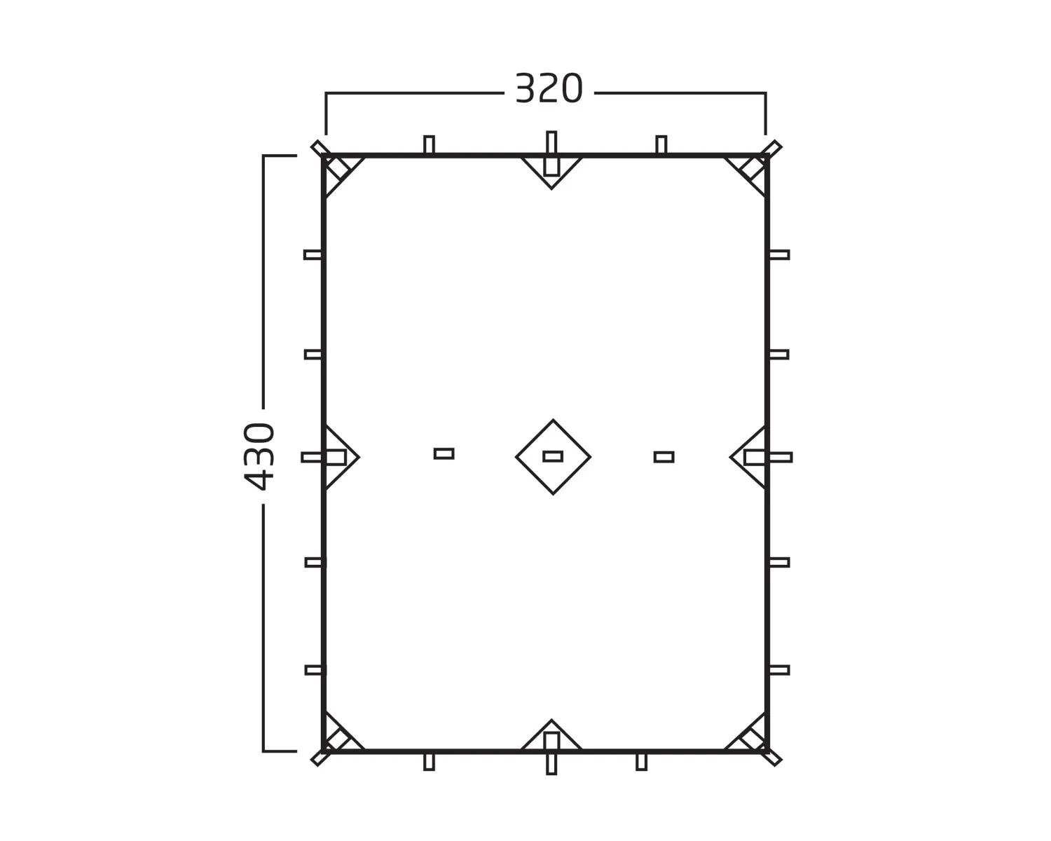 Voss 14 SI Tarp - 14 m² | Forest Green