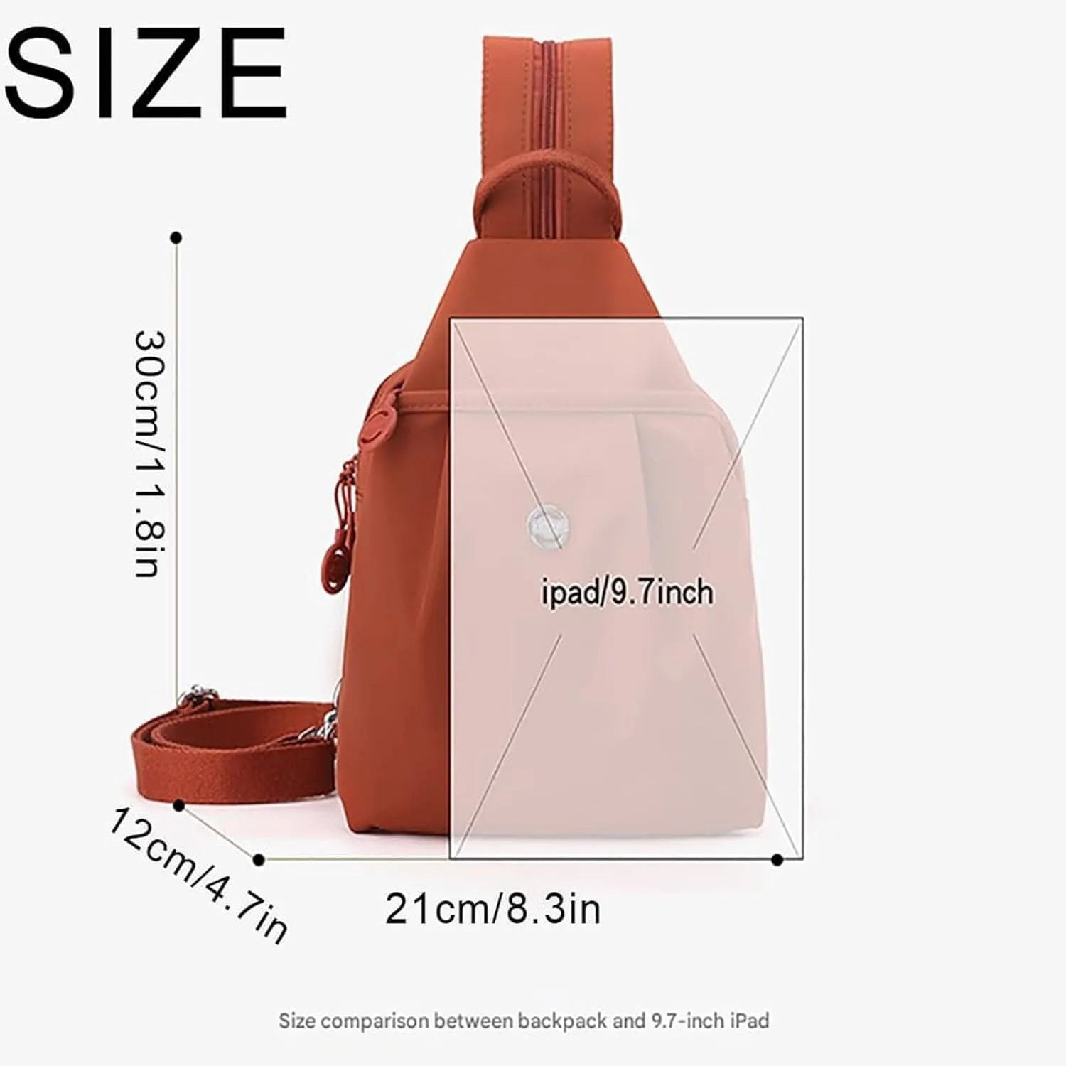 Vovtva Bag, Vovtva Street Lite Chic Versatile Travel Bag, Backpack Chest Bag Double Zipper Large Capacity (Red)
